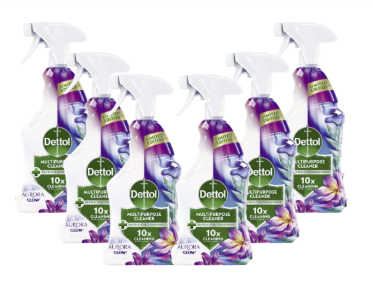 Dettol Multipurpose Trigger Spray 750ml Limited Edition Aroura Glow x 6